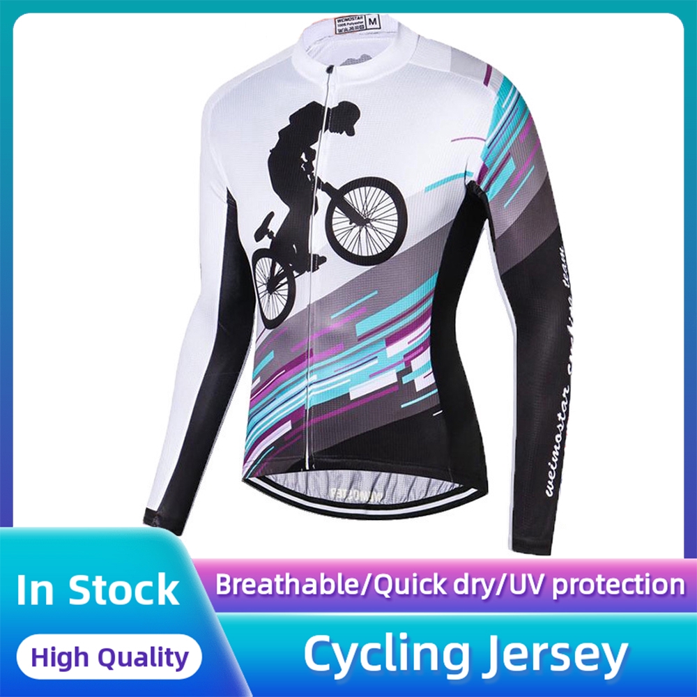 long sleeve upf cycling jersey
