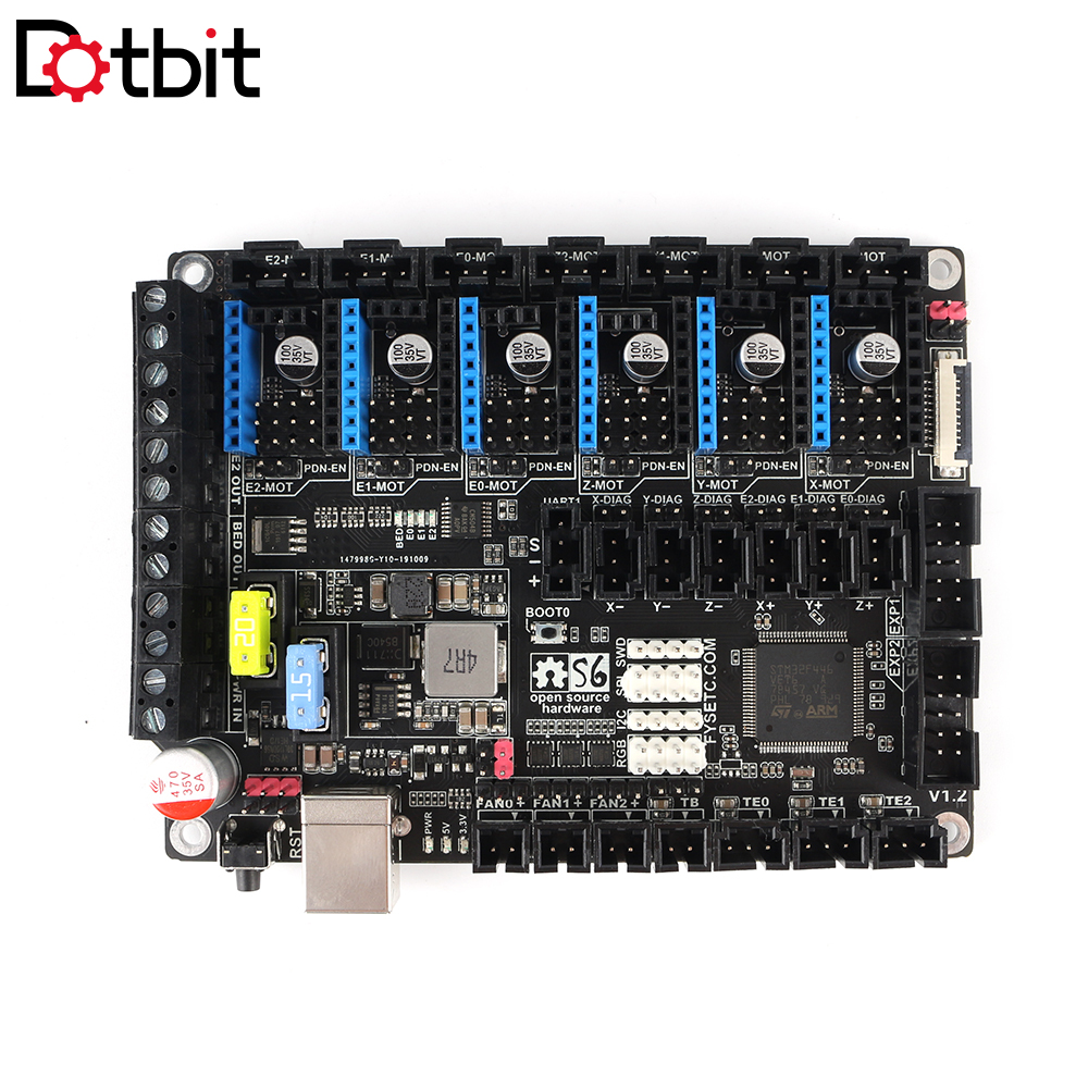 Dotbit S6 V2.0 บอร์ด 32 บิตบอร์ดควบคุมสนับสนุน 6X TMC ไดรเวอร์ Uart/SPI Flying Wire XH/MX Connector 