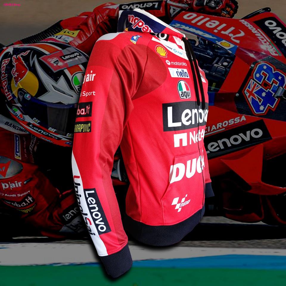 เสื้อแจ็คเก็ต โมโตจีพี Jacket MotoGP เสื้อทีม Ducati Lenovo แจ็คเก็ต-มอเตอร์ไซค์ #MG0012 รุ่น แจ็ค มิลเลอร์ (ฮู้ด,ซิป)