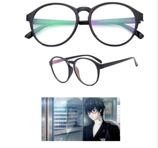 แว่นตาคอสเพลย์ Game Persona 5 Futaba Sakura Hero Kurusu Akira Round Spectacle Reading Glasses For Harry Metal Frame Glasses Plain Mirror Transparent Glasses Men Women Reading Glasses