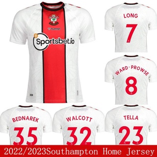 เสื้อกีฬาแขนสั้น ลายทีมชาติฟุตบอล Southampton 2022-2023 ชุดเหย้า สําหรับผู้ชาย และผู้หญิง