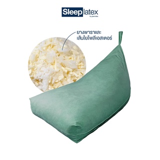 SB Design Square Sleep Latex ที่นั่งพักผ่อนบีนแบค ไส้ยางพาราปั่นผสมใย รุ่น Velvet Whale Set  XL (สีเขียว Greentea) แถมฟร