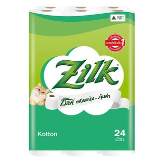 ราคาพิเศษ!! ซิลค์ คอตตอน กระดาษทิชชู แพ็ค 24 ม้วน ZILK Kotton Tissue Paper Roll Pack 24