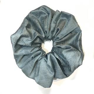 ยางมัดผมโดนัท ขนาดจัมโบ้ 16x16 cm ผ้าไหมแท้ 100% สีพื้น