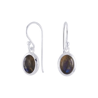 SILVER THAI Labradorite teardrop earrings silver drop dangle designต่างหูลาบราโดไรต์ เงินแท้925ดีไซน์ห้อยระย้า