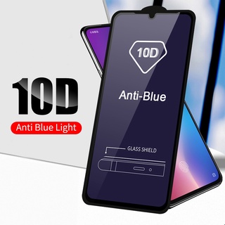 Full Cover Glue Anti Blue Purple Tempered Glass For Xiaomi Redmi Note 10 10s 9 9s 8 7 Pro 9A 9C 9A 7A Mi 10T 9T K40 K30 K20 Pocophone F1 Poco F2 F3 M3 X3 NFC Screen Protector