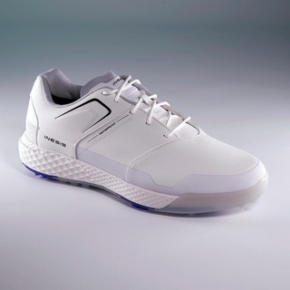 รองเท้ากอล์ฟสำหรับผู้ชาย รองเท้ากอล์ฟ สีขาว รองเท้าตีกอล์ฟ INESIS MEN’S GRIP WATERPROOF GOLF SHOES WHITE