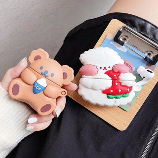 เคสAirpod Airpod Case หูฟัง Apple AirPods ซิลิโคน Apple AirPods ลาย หมีไอติม POD-1182 กระต่ายสตอเบอรี่ POD-1183