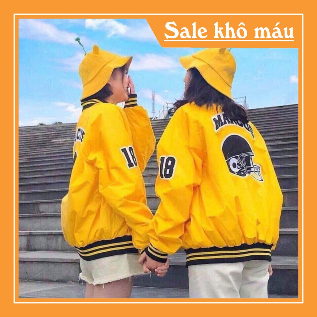 BOMBER MC MARCUS YELLOW BLACK UNISEX PARACHUE JACKET - MC 18 BASEBALL WINDSHIELD [ใหม่]