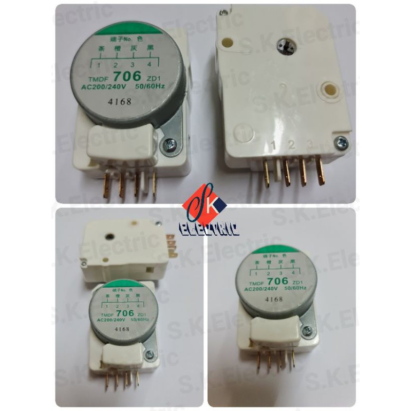 ไทมเมอร์ ตู้เย็น TMDF-706 ( 4 PIN )สามารถใช้ได้กับ ยี่ห้อทั่วไป