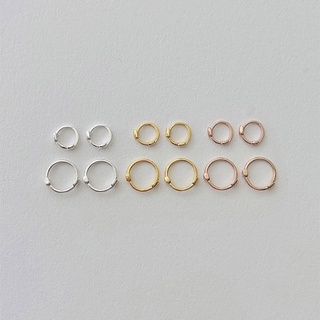 A.piece ต่างหูเงินแท้ [all silver 925] simple classic hoop (156-158)