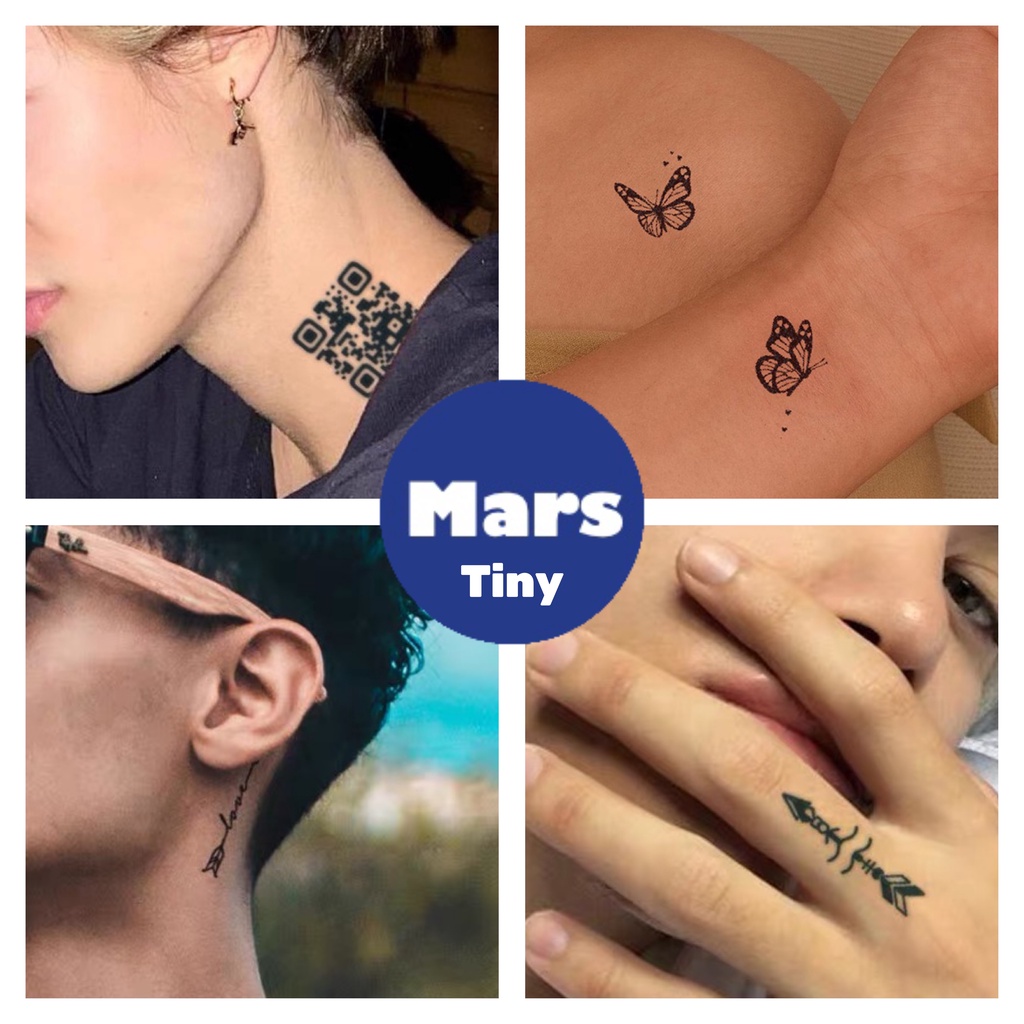 Mars Tattoo NEW Technology Magic - ติดทนนาน 2 สัปดาห์ รอยสักกึ่งถาวร ชั่วคราว สติ๊กเกอร์ผีเสื้อ MNF001