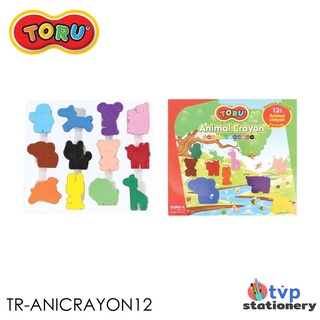 TORU สีเทียนรูปสัตว์ 12 สี สีเทียนสำหรับเด็ก รุ่น Animal Crayon รหัส TR-ANICRAYON12