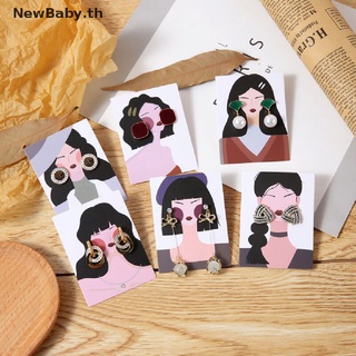 Newbaby 100 ชิ้น ต่างหู การ์ด แสดง สร้อยคอ เครื่องประดับ บรรจุ กระดาษ การ์ด แท็ก ที่ใส่