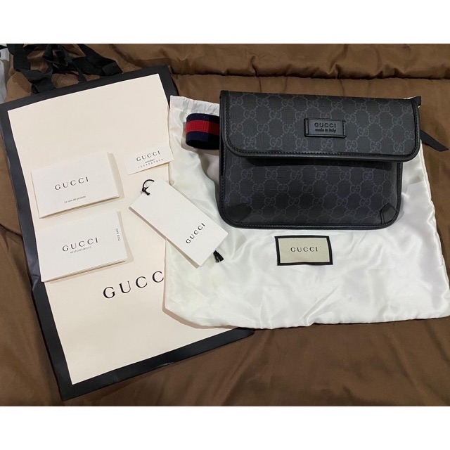 🚫ขายแล้ว🚫 Gucci Black GG Belt Bag ของใหม่แท้ พรีจากshopอังกฤษ