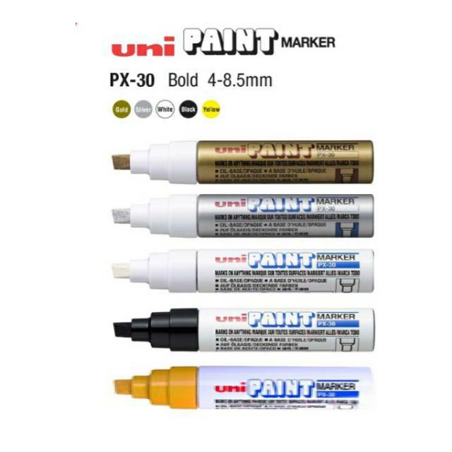 Uni Paint Markers, Broad, Chissel Tip PX-30
