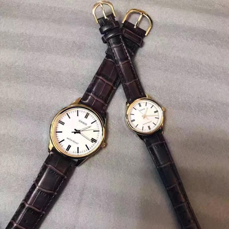 นาฬิกา Casio ของแท้หญิงคู่นาฬิกา Retro Simple Belt นักเรียนนาฬิกากันน้ำ Men s Watch Fashion