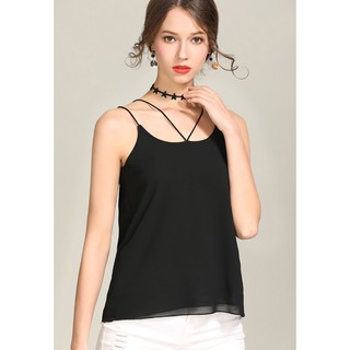 Mirror Dress เสื้อสายเดี่ยว Chiffon Halter V-Strap