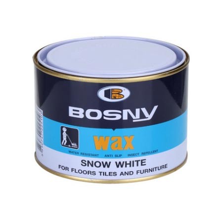 แว๊กซ์ขัดพื้น BOSNY WAX 400, 800G SNOW WHITE บอสนี่ ขี้ผึ้งขัดพื้น ขัดพื้นไม้ ขัดเงา กันน้ำ ขนาด 400, 800 กรัม