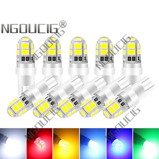 Ngoucig 2022 ใหม่ หลอดไฟซิลิโคน LED T10 W5w 168 194 12V สีขาว สีเหลือง สีฟ้า สําหรับติดป้ายทะเบียนรถยนต์ รถจักรยานยนต์