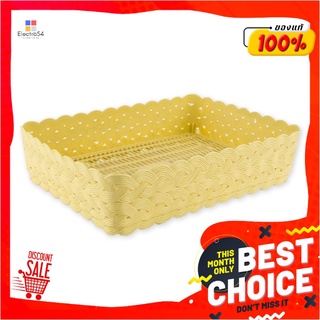 ถาดพลาสติกสี่เหลี่ยมผืนผ้า ลายหวายPlastic Square Tray #Rattern