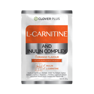 Clover Plus L-CARNITINE AND INULIN COMPLEX 1ซอง(8.5 g.)เพิ่มการเผาผลาญ ตัวช่วยควบคุมน้ำหนักและระบบขับถ่ายให้สมดุล