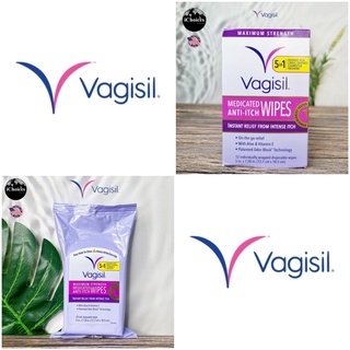 [Vagisil] Vaginal Anti Itch Medicated Wipes, Maximum Strength แผ่นเช็ดทำความสะอาดจุดซ่อนเร้น ลดคัน สูตรเข้มข้น