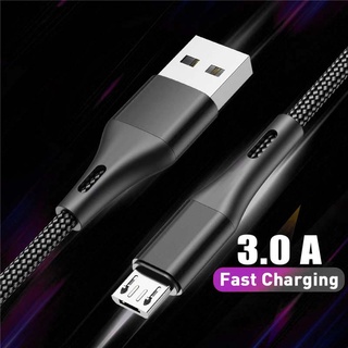 3a Micro USB สายชาร์จเร็ว สําหรับ Samsung Oppo Vivo Android โทรศัพท์มือถือ ชาร์จเร็ว สายชาร์จข้อมูล สายชาร์จข้อมูล สายเคเบิลข้อมูล