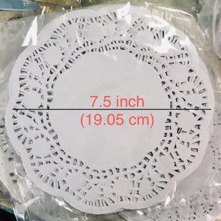 แพ๊ค50-250แผ่น.กระดาษรองเค้กดอลลี่ลายลูกไม้ cake paperlace 7.5"