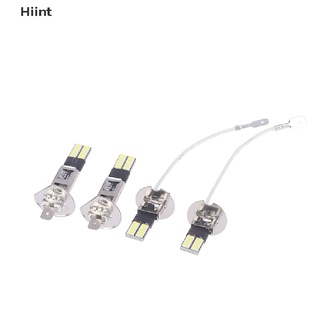 [Hiint] หลอดไฟตัดหมอก H3 H1 LED 24 SMD 12V สีขาว สําหรับวิ่ง 2 ชิ้น