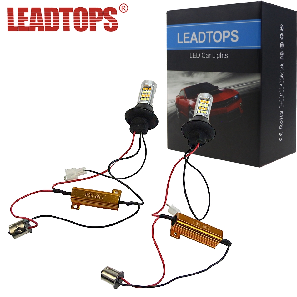 หนึ่งชุด T20 1156 ไฟสัญญาณรถยนต์ไฟเลี้ยว LED ไฟวิ่งกลางวัน LED ไฟรถยนต์ DRL ไฟเลี้ยว BAU15S BA15S