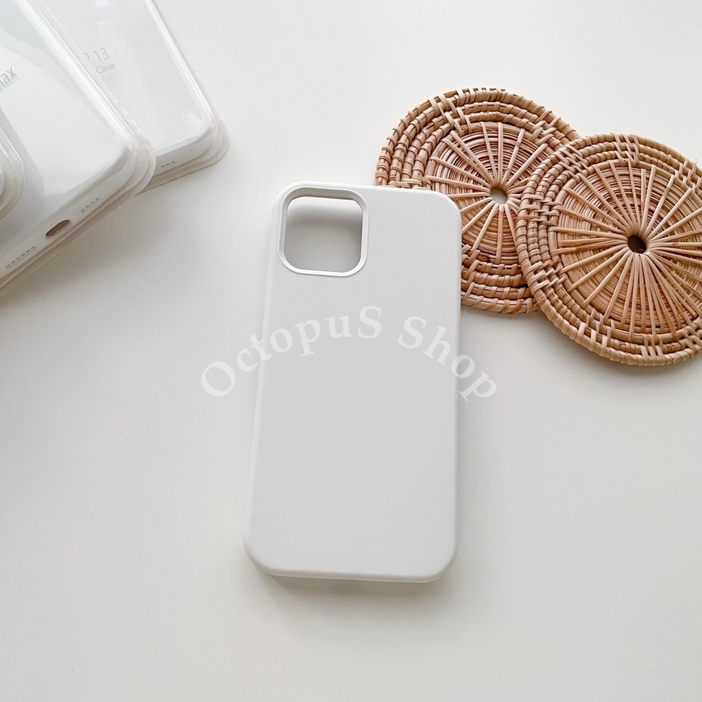 (สีขาว) เคสซิลิโคนสีพื้น เคสสีล้วน เคสไม่มีโลโก้ เนื้อซิลิโคน บุกำมะหยี่ ลบรอยปากกาได้ ***พร้อมส่ง 7-17promax***