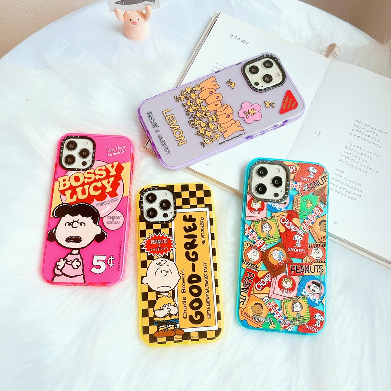 Casetify เคสโทรศัพท์ซิลิโคน TPU ลาย PEANUTS Gang Snoopy สําหรับ For iPhone 7 8 Plus X XS XR 11 12 13 Mini Pro Max SE 2020 #7