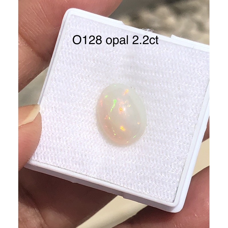 O128 โอปอลเอธิโอเปีย น้ำหนัก 2.2กะรัต ขนาด  11x8.5x5มม ดิบธรรมชาติ ไม่เผา