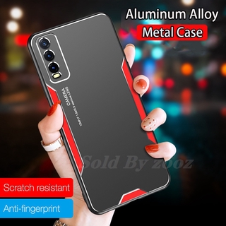 Luxury Matte Aluminum Alloy Case vivo Y73S Y52S Y70S Y50 Y30 Y30i Y20 Y20i Y20S Y20S(G) Y20 Y20i 2021 Y12S Y19 Y17 Y15 Y12 Metal Laser Carving Panel Back Cover Shockproof Bumper Phone Casing Camera Protection Hard Shell Bare Slim Anti-Fall Cases