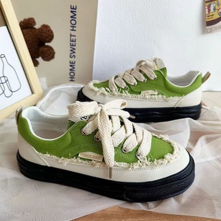 รองเท้าผ้💚รองเท้าผ้าใบผู้หญิง  รองเท้าผ้าใบแฟชั่น  สีสวยปัง รองเท้าผู้หญิงเกาหลี