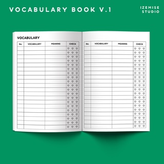 VOCABULARY  V.1 -  สมุดจดคำศัพท์  จดได้ 780 คำ