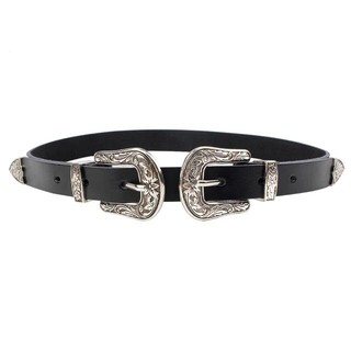 Fin 1 เข็มขัดผู้หญิง ลายสวย Womens Belt รุ่น Country Style 2593 สีเงิน