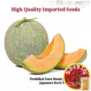 Biji Benih Tembikai Susu Manis Jepun F1 Hybrid Japanese Netted Rock Melon Seeds ( 3 seeds per pack )花园/向日葵/裙子/通心菜/玫瑰/手链/