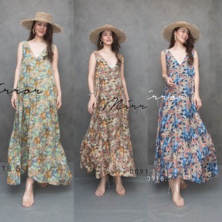 Maxi Dress คอวีหน้า-หลัง