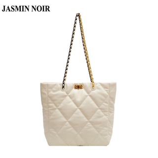 Jasmin NOIR กระเป๋าถือ กระเป๋าสะพายไหล่ สะพายข้าง ขนาดใหญ่ ลายสก๊อต สําหรับผู้หญิง