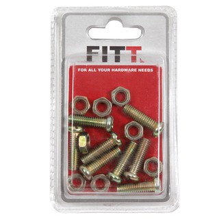 MACHINE SCREW FITT 6X20MM สกรูเกลียวมิล น็อต FITT 6X20 มม. สีรุ้ง สกรู, น๊อตและแหวน อุปกรณ์ยึดติด เครื่องมือช่างและฮาร์ด