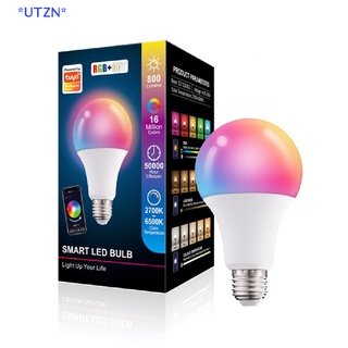 Utzn&gt; ใหม่ หลอดไฟอัจฉริยะ LED 15W บลูทูธ E27 RGB หรี่แสงได้ สําหรับตกแต่งบ้าน