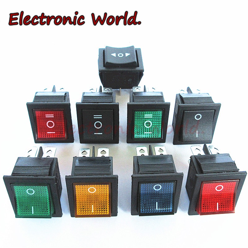 Kcd4 ปุ่มสวิตช์โยกรีเซ็ตเรือ 4 Pins 6 Pins 2 Gears Three Gears พร้อมไฟ 16A250V - รูปที่ 2