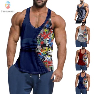 【TRSBX】Men Loose Vest Sports Muscle Workout Gym Crew Neck Tank Tops T-Shirt Tees