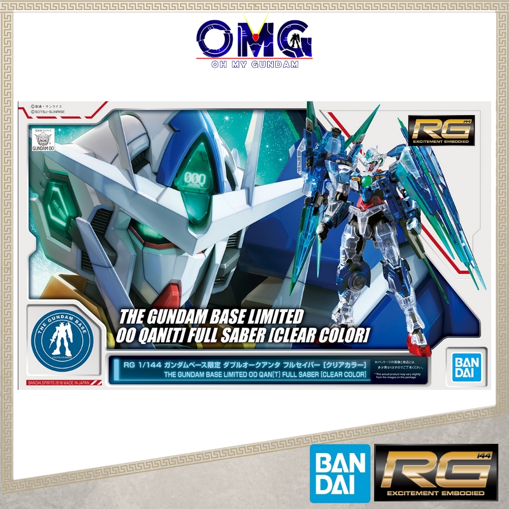 พรีเมี่ยม Bandai RG 00 Qant Full Saber สีใส Gundam Base Limited 55570 Pbandai Gundam 00Q OOQ Qan[T] 