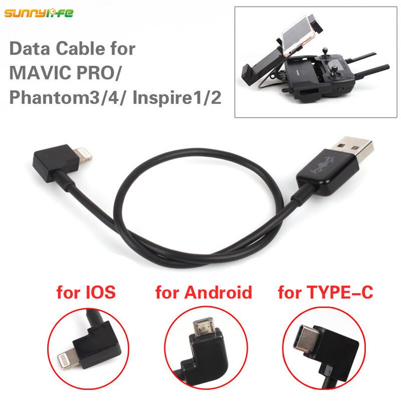 สายเคเบิ้ล Usb สําหรับ Dji Om 4 Iphone Ios Android Type-C พอร์ตสําหรับโดรน Dji Mini SE/Mini/Mavic Pro/Mavic 2/Air/Phantom 4 3 Inspire 1/2 Drone