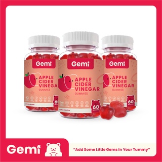 Gemi เจมมี่ แอปเปิ้ลไซเดอร์วิเนการ์ 3 กระปุก / Gemi Apple Cider Vinegar 3 bottles / GemiGummi