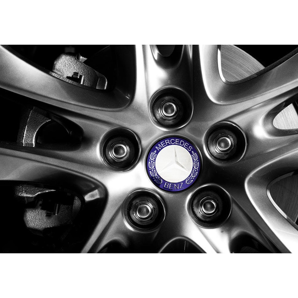 สติกเกอร์ติดล้อรถยนต์ ขนาด 56 มม. สำหรับ Mercedes Benz จำนวน 4 ชิ้น