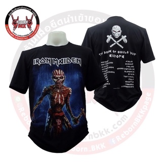 เสื้อวง Iron Maiden ลิขสิทธิ์แท้100% ลาย Axe Eddie Book of Souls European Tour V.2 (มีสกรีนหลัง)